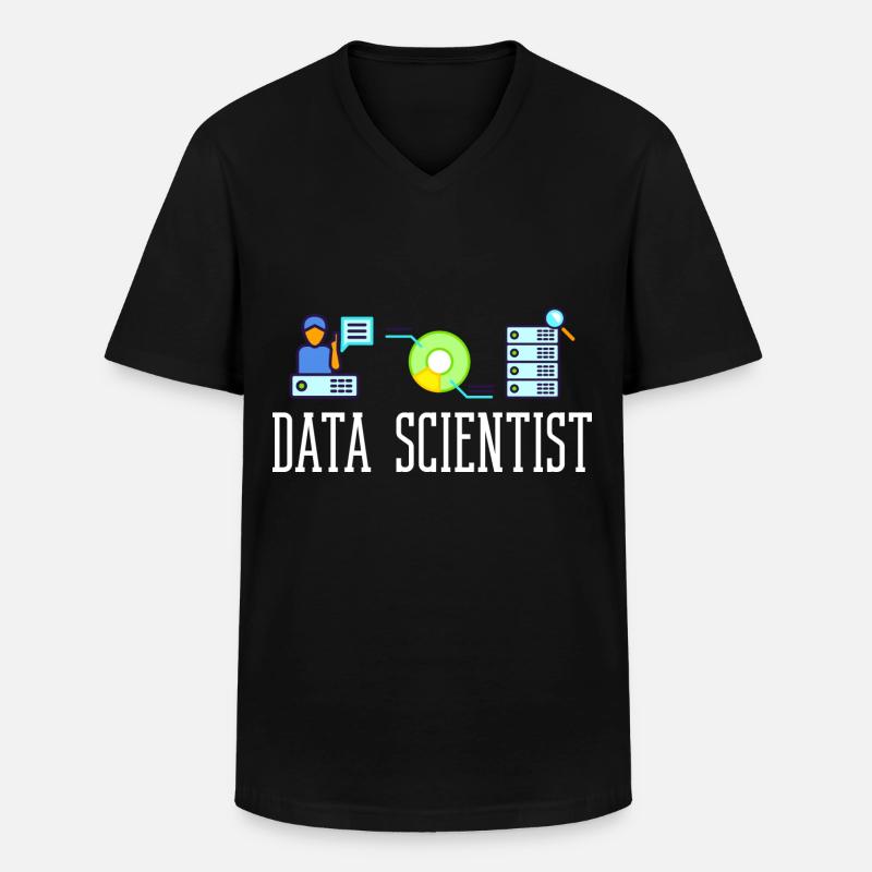 Data Scientist Data Science Science - T-shirt col V Homme - noir