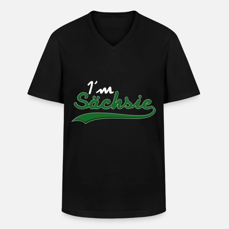 Im Sexy Sächsie Sachsen - Männer-T-Shirt mit V-Ausschnitt - Schwarz