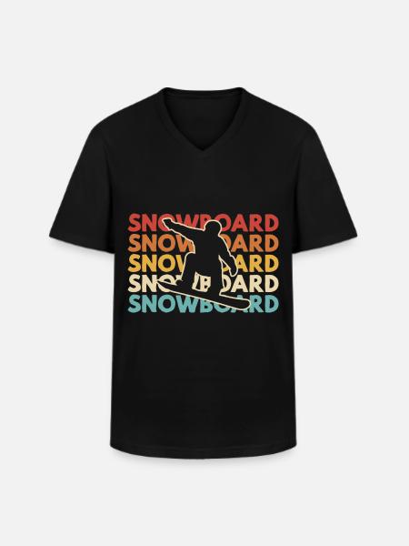 Snowboard Freestyle Design – Farverigt og dynamisk - Klassisk herre T-shirt med V-udskæring - sort