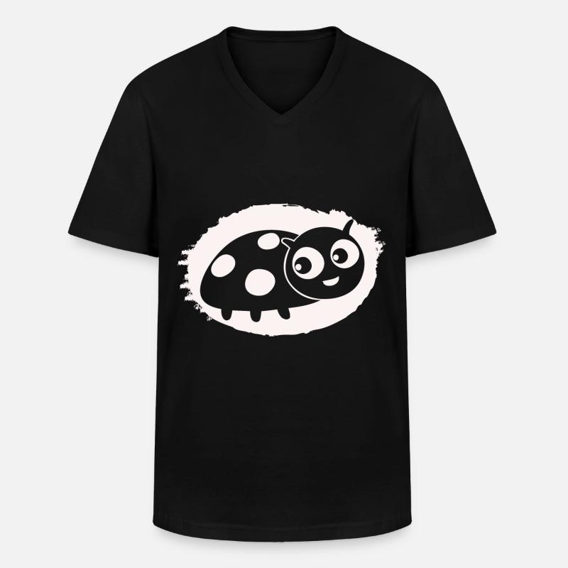 lustiger Marienkäfer - Männer-T-Shirt mit V-Ausschnitt - Schwarz