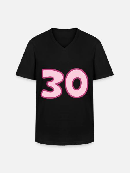 30e anniversaire 30 ans - T-shirt col V Homme - noir