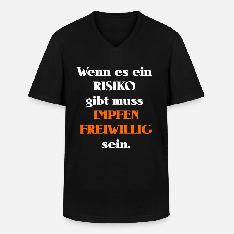 gegen impfpflicht - Männer-T-Shirt mit V-Ausschnitt - Schwarz