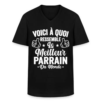 Voici À Quoi Ressemble Le Meilleur Parrain Cadeau - T-shirt col V Homme - noir - Devant - AI Model Male 178 dark (178cm)