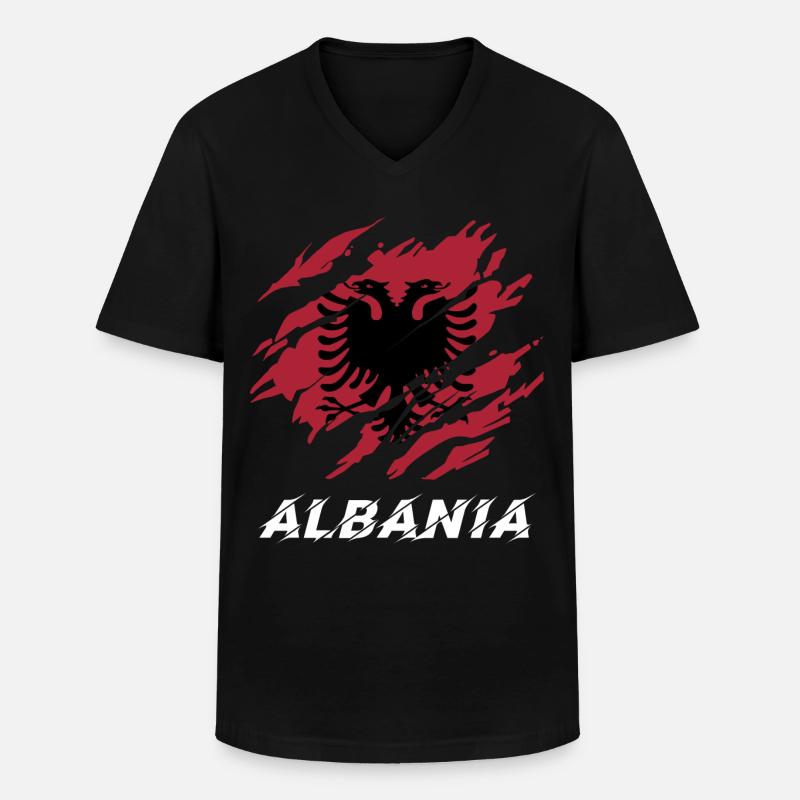 shqiptar - Men's V-Neck T-Shirt - black