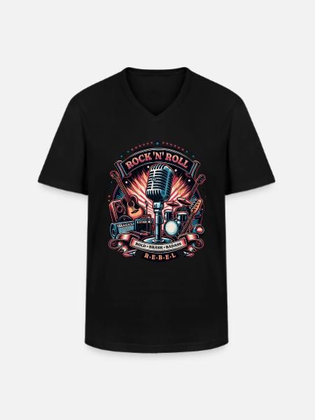 Rock'n'Roll Rebels - Men's V-Neck T-Shirt - black