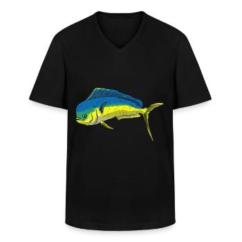 Mahi Mahi Goldmakrele - Männer-T-Shirt mit V-Ausschnitt - Schwarz - Vorne - AI Model Male 178 dark (178cm)