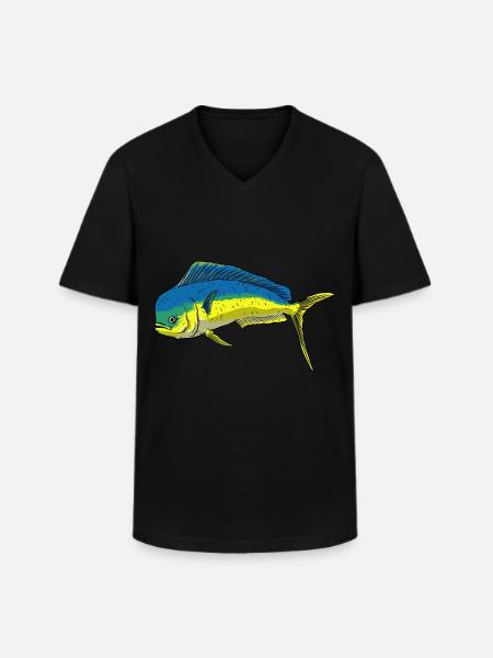 Mahi Mahi Goldmakrele - Männer-T-Shirt mit V-Ausschnitt - Schwarz
