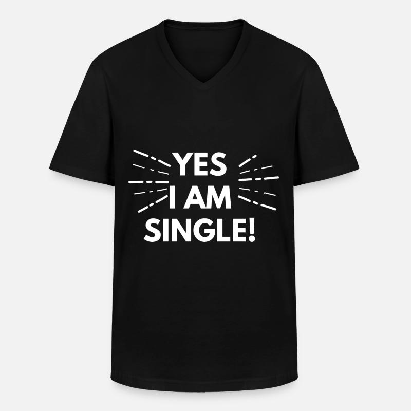 Single - Männer-T-Shirt mit V-Ausschnitt - Schwarz