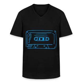 Kassette - Männer-T-Shirt mit V-Ausschnitt - Schwarz - Vorne - AI Model Male 178 dark (178cm)