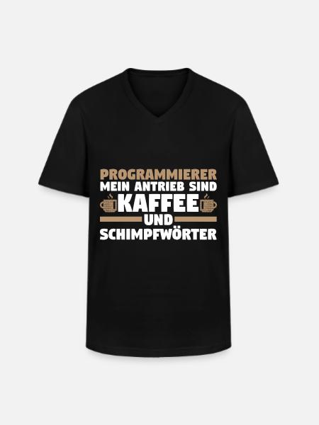 Programmieren Entwickler Coder Kaffee Programmiere - Männer-T-Shirt mit V-Ausschnitt - Schwarz