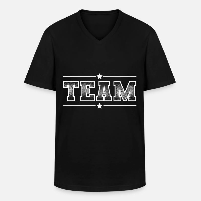Team - Männer-T-Shirt mit V-Ausschnitt - Schwarz