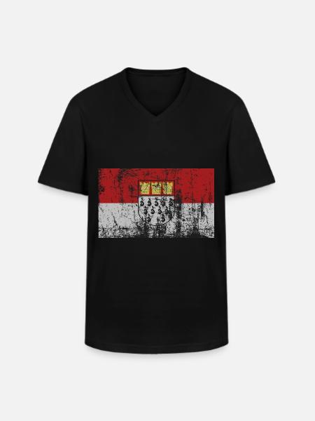 köln - T-shirt col V Homme - noir