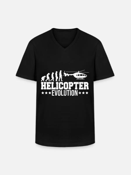 Hélicoptère Heli Pilot Evolution - T-shirt col V Homme - noir