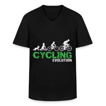 Cycling Evolution Bike Entwicklung Radfahrer - Männer-T-Shirt mit V-Ausschnitt - Schwarz - Vorne - AI Model Male 178 dark (178cm)