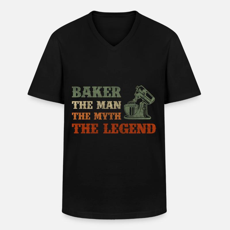 Baking rolls work - Men's V-Neck T-Shirt - black