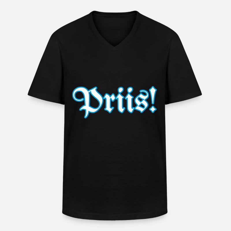 Pris Priiis Schnupftabak - Männer-T-Shirt mit V-Ausschnitt - Schwarz