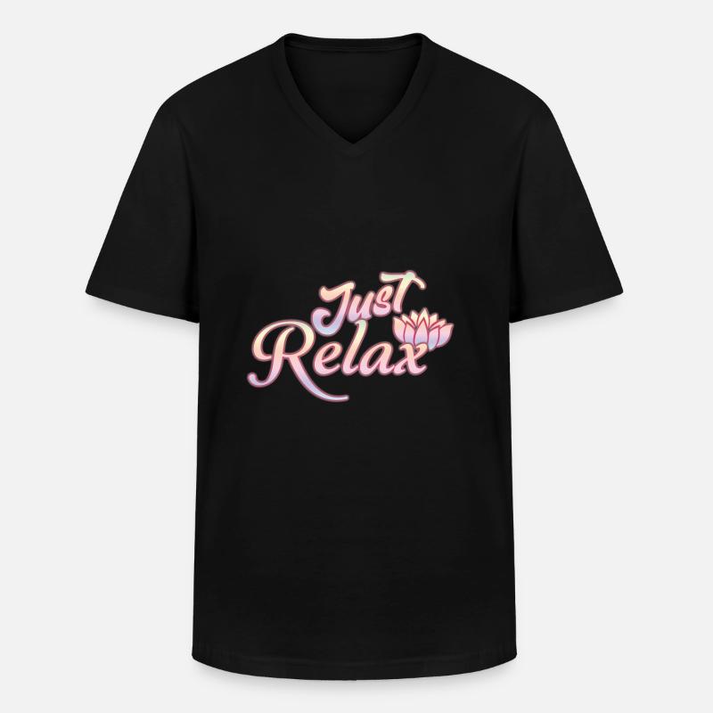 Just Relax - Männer-T-Shirt mit V-Ausschnitt - Schwarz