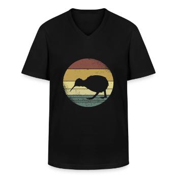 Nouvelle Zélande New Zealand Voyage Kiwis Néo-Zélandais - T-shirt col V Homme - noir - Devant - AI Model Male 178 dark (178cm)