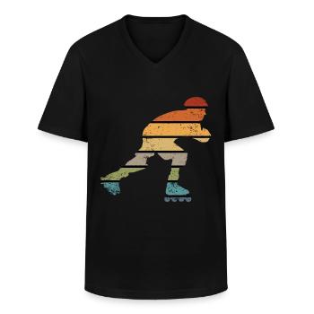 Rollerblades Rollerblades - Männer-T-Shirt mit V-Ausschnitt - Schwarz - Vorne - AI Model Male 178 dark (178cm)