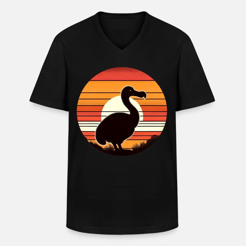 Dodo - Männer-T-Shirt mit V-Ausschnitt - Schwarz
