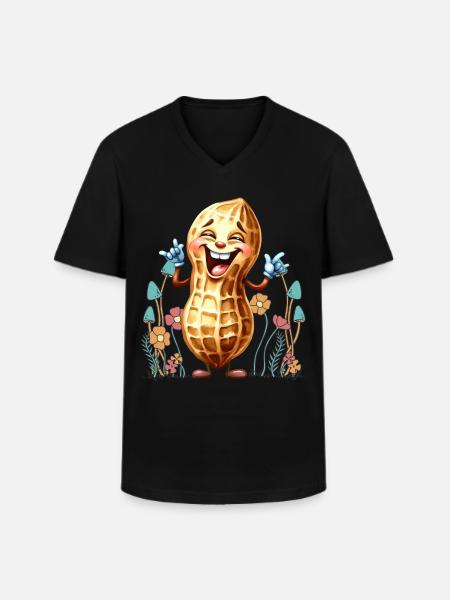 Peanut Flowers Nature Nature Lover - Men's V-Neck T-Shirt - black