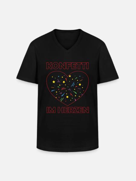 Konfetti im Herzen - Männer-T-Shirt mit V-Ausschnitt - Schwarz