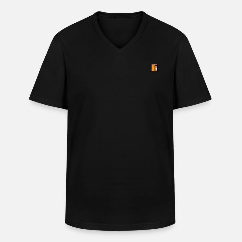 NERD-INDUSTRIE NOIR - Männer-T-Shirt mit V-Ausschnitt - Schwarz
