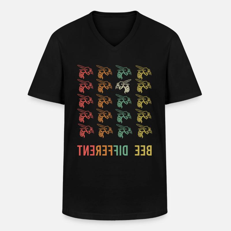Bee Different Biene - Männer-T-Shirt mit V-Ausschnitt - Schwarz