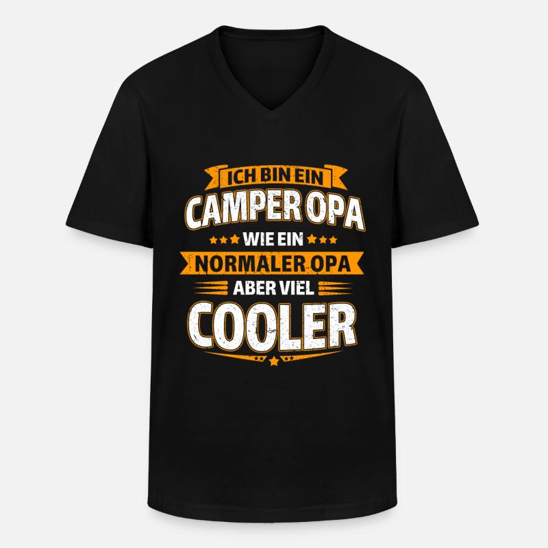 Camper Opa - Männer-T-Shirt mit V-Ausschnitt - Schwarz