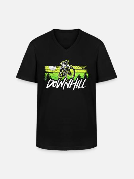 Vélo de descente - T-shirt col V Homme - noir