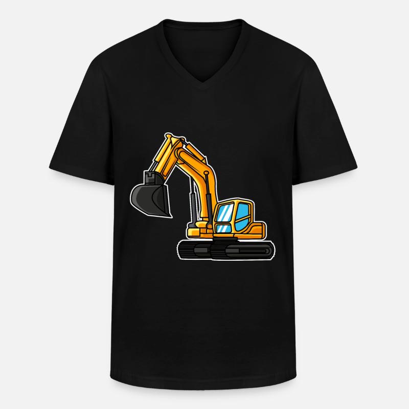 Bagger Geschenkidee Kind Baggerfahrer Baustelle - Männer-T-Shirt mit V-Ausschnitt - Schwarz