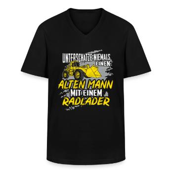 Radlader Bagger Radladerfahrer Opa Papa Geschenk - Männer-T-Shirt mit V-Ausschnitt - Schwarz - Vorne - AI Model Male 178 dark (178cm)
