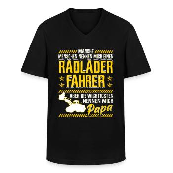 Radladerfahrer Papa Geschenk Radlader Bagger - Männer-T-Shirt mit V-Ausschnitt - Schwarz - Vorne - AI Model Male 178 dark (178cm)