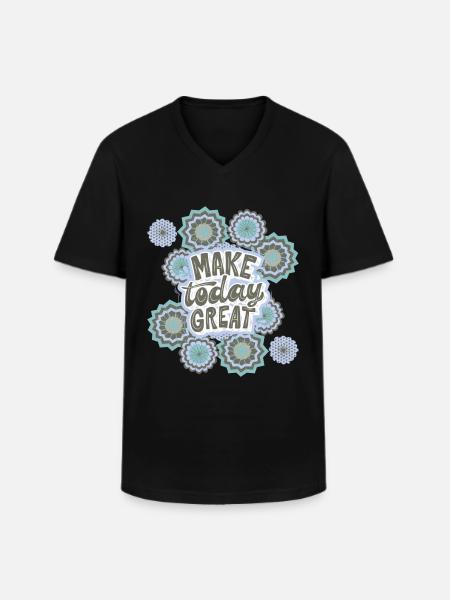 Saying, Positive Saying, Motivational Saying - Men's V-Neck T-Shirt - black