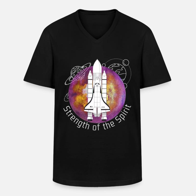 Raumfahrt, Spaceshuttle, Planeten - Männer-T-Shirt mit V-Ausschnitt - Schwarz