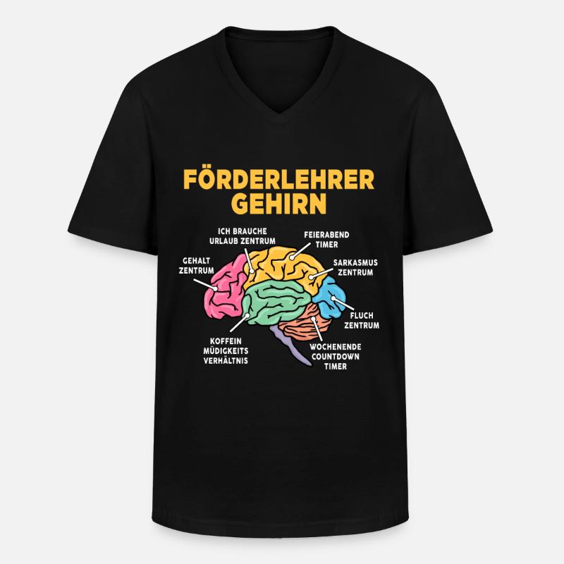 Förderlehrer - Männer-T-Shirt mit V-Ausschnitt - Schwarz