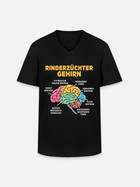 Rinderzüchter - Männer-T-Shirt mit V-Ausschnitt - Schwarz
