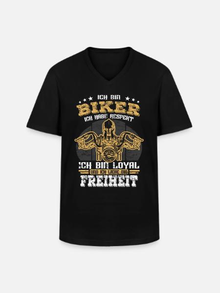 Biker Motorradfahrer - Spruch - Männer-T-Shirt mit V-Ausschnitt - Schwarz