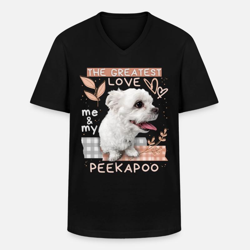 Peekapoo, chien, dicton drôle - T-shirt col V Homme - noir