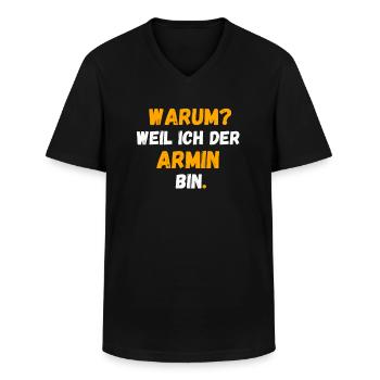ARMIN Name Vorname Weil Ich Der ARMIN bin - Männer-T-Shirt mit V-Ausschnitt - Schwarz - Vorne - AI Model Male 178 dark (178cm)