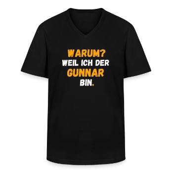 GUNNAR Name Vorname Weil Ich Der GUNNAR bin - Männer-T-Shirt mit V-Ausschnitt - Schwarz - Vorne - AI Model Male 178 dark (178cm)
