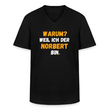NORBERT Name Vorname Weil Ich Der NORBERT bin - Männer-T-Shirt mit V-Ausschnitt - Schwarz - Vorne - AI Model Male 178 dark (178cm)