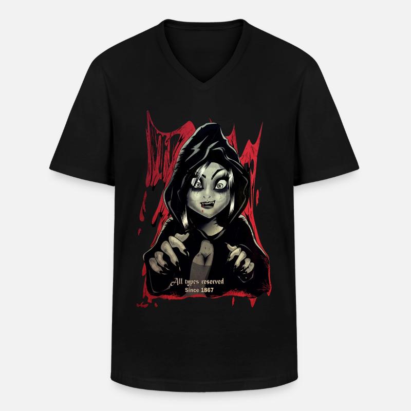 2 Vampire - Männer-T-Shirt mit V-Ausschnitt - Schwarz