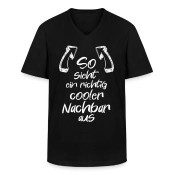 Nachbar - Männer-T-Shirt mit V-Ausschnitt - Schwarz - Vorne - AI Model Male 178 dark (178cm)