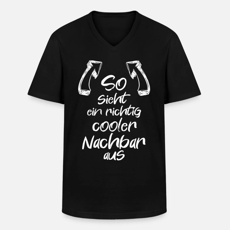 Nachbar - Männer-T-Shirt mit V-Ausschnitt - Schwarz