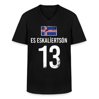 ES ESKALIERTSON Sauf Trikot - Männer-T-Shirt mit V-Ausschnitt - Schwarz - Vorne - AI Model Male 178 dark (178cm)