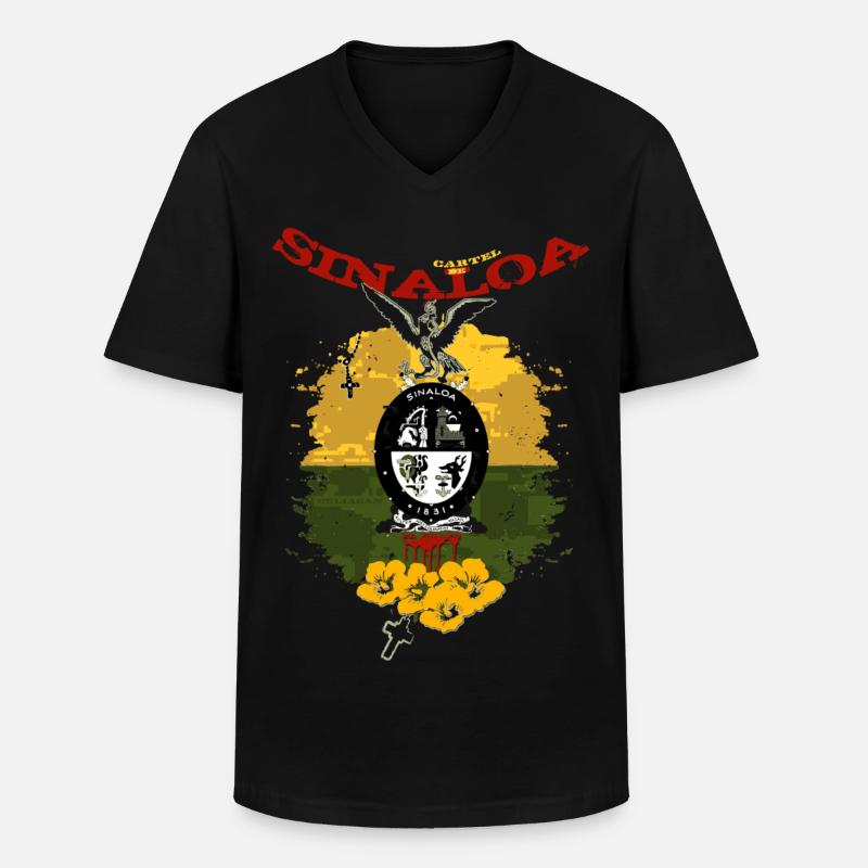 Sinaloa Mexico - Männer-T-Shirt mit V-Ausschnitt - Schwarz