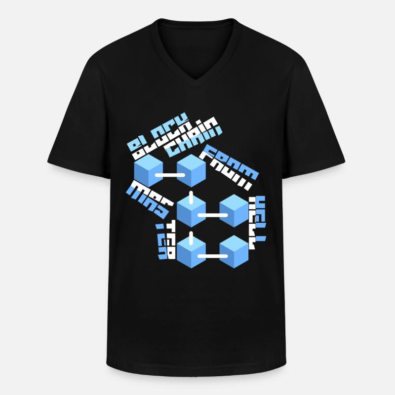 Blockchain-Master Block Chain lustiger Spruch - Männer-T-Shirt mit V-Ausschnitt - Schwarz