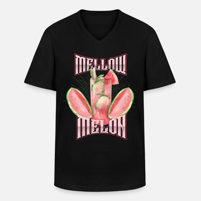 Melone,Wassermelone, Melone-Cocktail, Spruch - Männer-T-Shirt mit V-Ausschnitt - Schwarz
