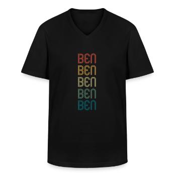 BEN Vorname Geburtstag Name Spruch - Männer-T-Shirt mit V-Ausschnitt - Schwarz - Vorne - AI Model Male 178 dark (178cm)